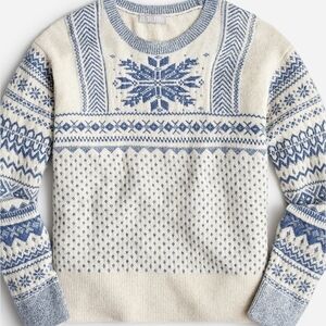 J. Crew Fair Isle Snowflake Crewneck Sweater